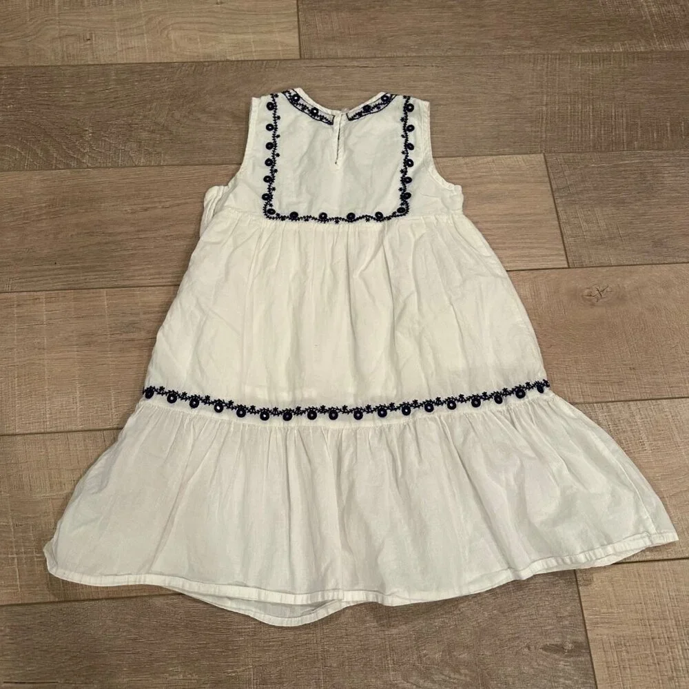 NEXT GIRLS WHITE AND BLUE DRESS SIZE 7